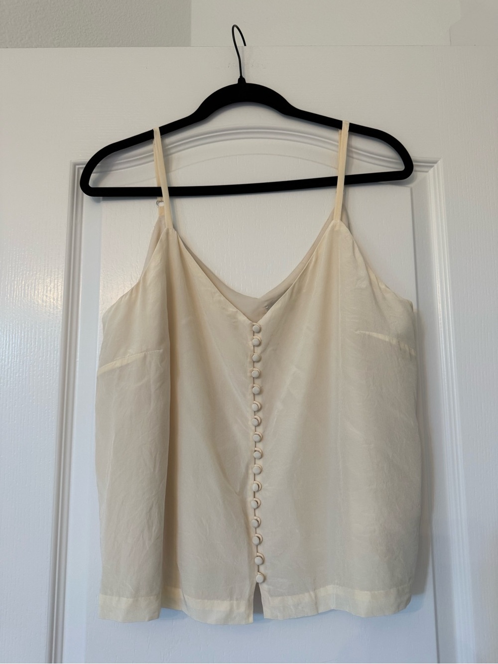 Madewell Silk Cream Button-Front Cami